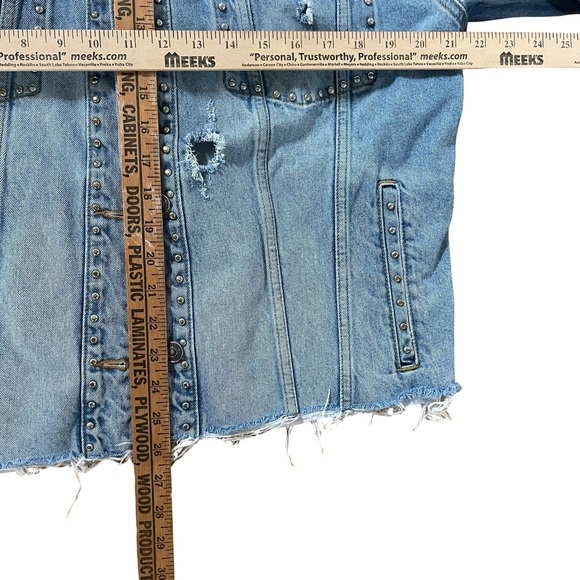 Free People Blue Studded Denim Jacket - Picture 13 of 13